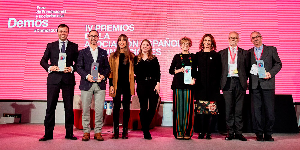 María Entrecanales y Ana Varela, y las Fundaciones Alimerka, Entreculturas y “la Caixa” reciben los IV Premios de la Asociación Española de Fundaciones