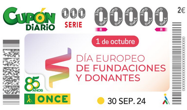 La AEF presenta el cupón de la ONCE dedicado al día europeo de fundaciones y donantes