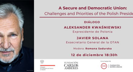 El ex presidente polaco Aleksander Kwaśniewski y Javier Solana debatirán sobre el futuro de Europa en la Carlos de Amberes