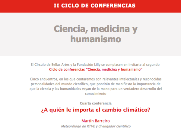 «¿A quién le importa el cambio climático?», con Martín Barreiro, en el II ciclo de conferencias de Fundación Lilly