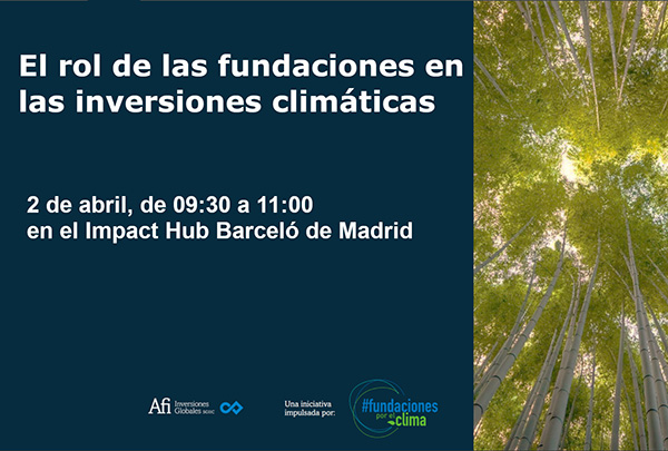 Fundaciones por el clima organiza una sesión de análisis el 2 de abril